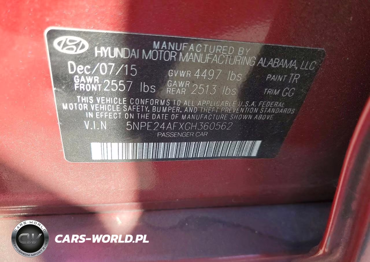 2016 Hyundai Sonata Se VIN:5NPE24AFXGH360562 - 12