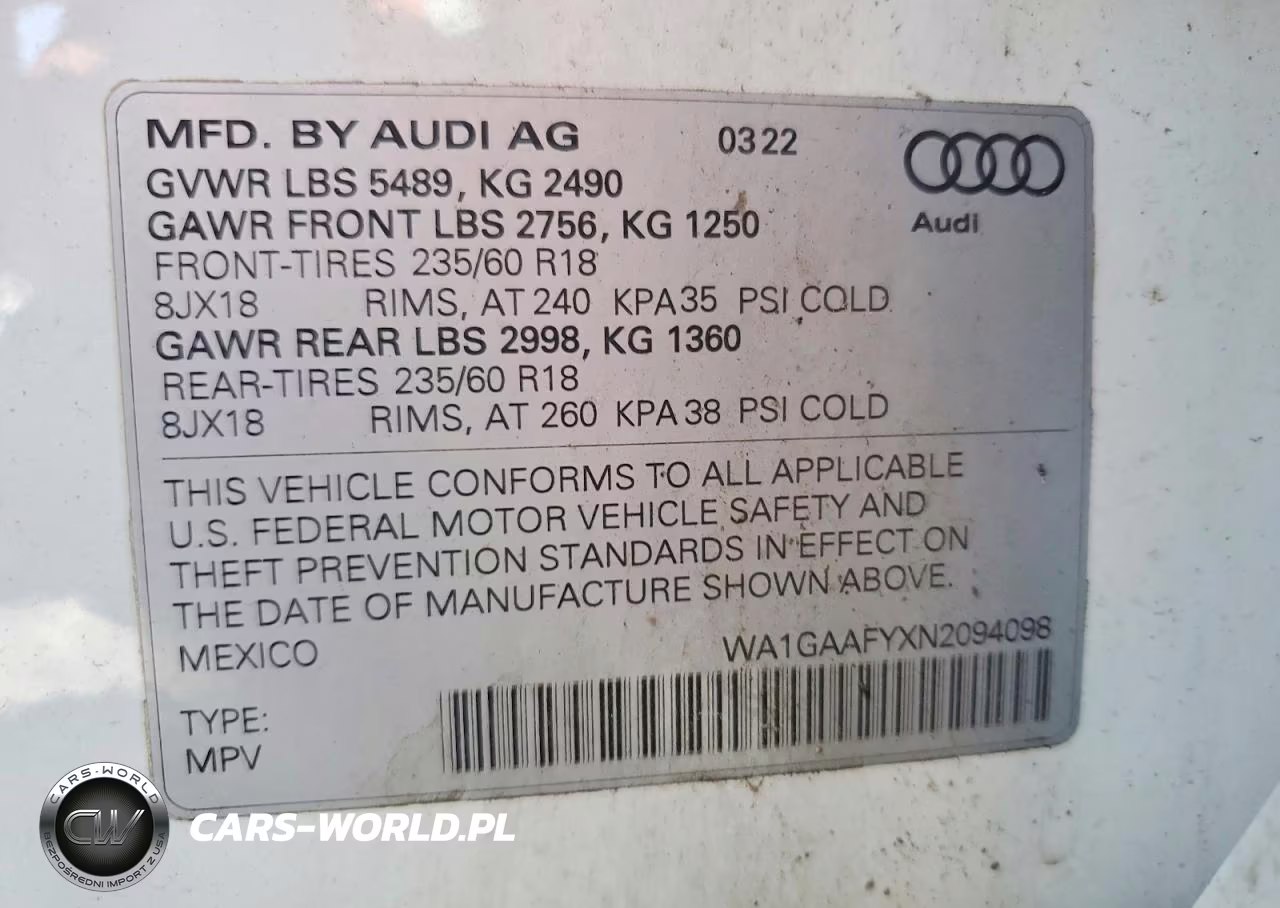 2022 Audi Q5 Premium 45 VIN:WA1GAAFYXN2094098 - 13