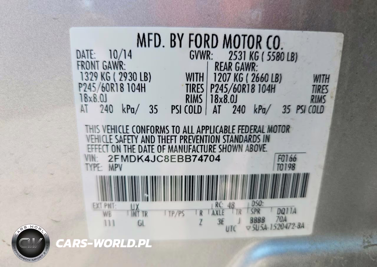 2014 Ford Edge Sel VIN:2FMDK4JC8EBB74704 - 14