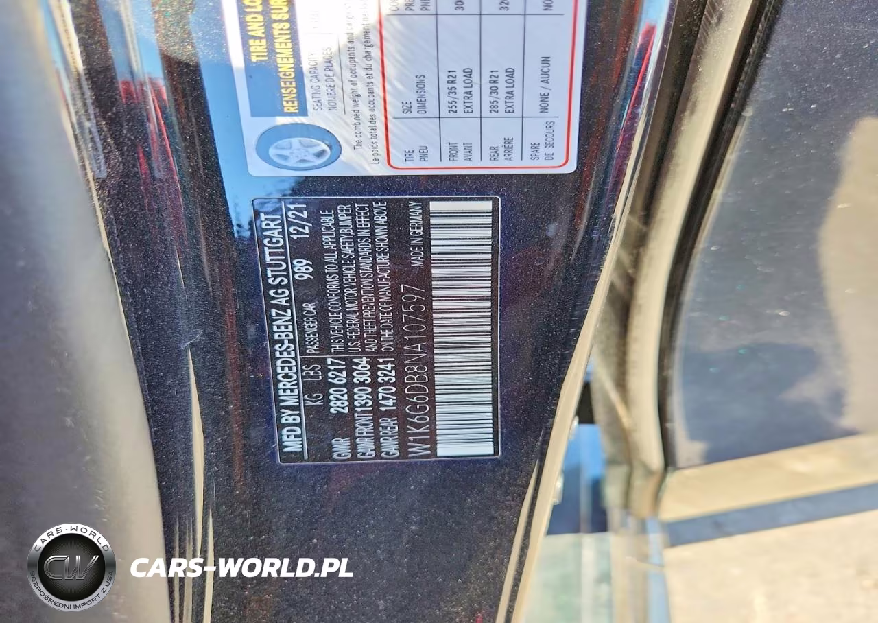 2022 Mercedes-Benz S 500 4Matic VIN:W1K6G6DB8NA107597 - 12