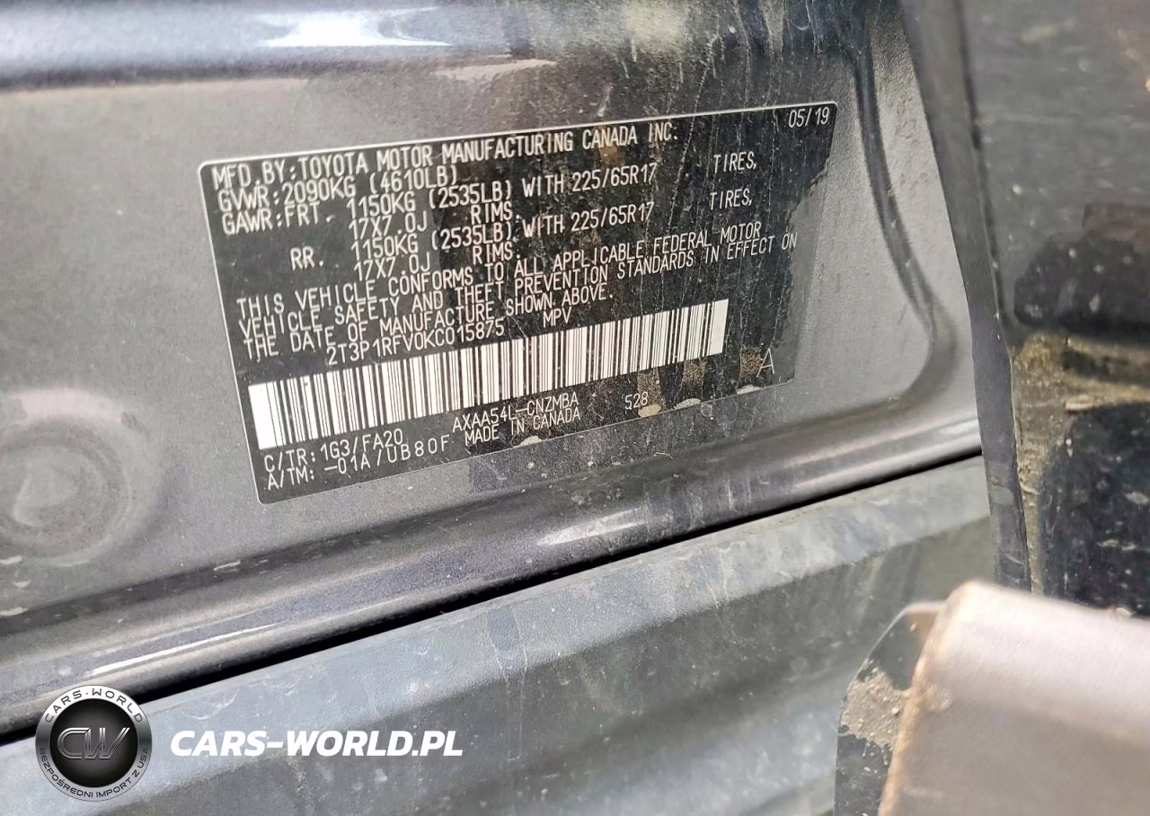 2019 Toyota Rav4 Xle VIN:2T3P1RFV0KC015875 - 14
