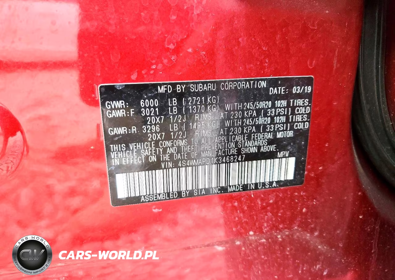 2019 Subaru Ascent Limited VIN:4S4WMAPD1K3468247 - 12