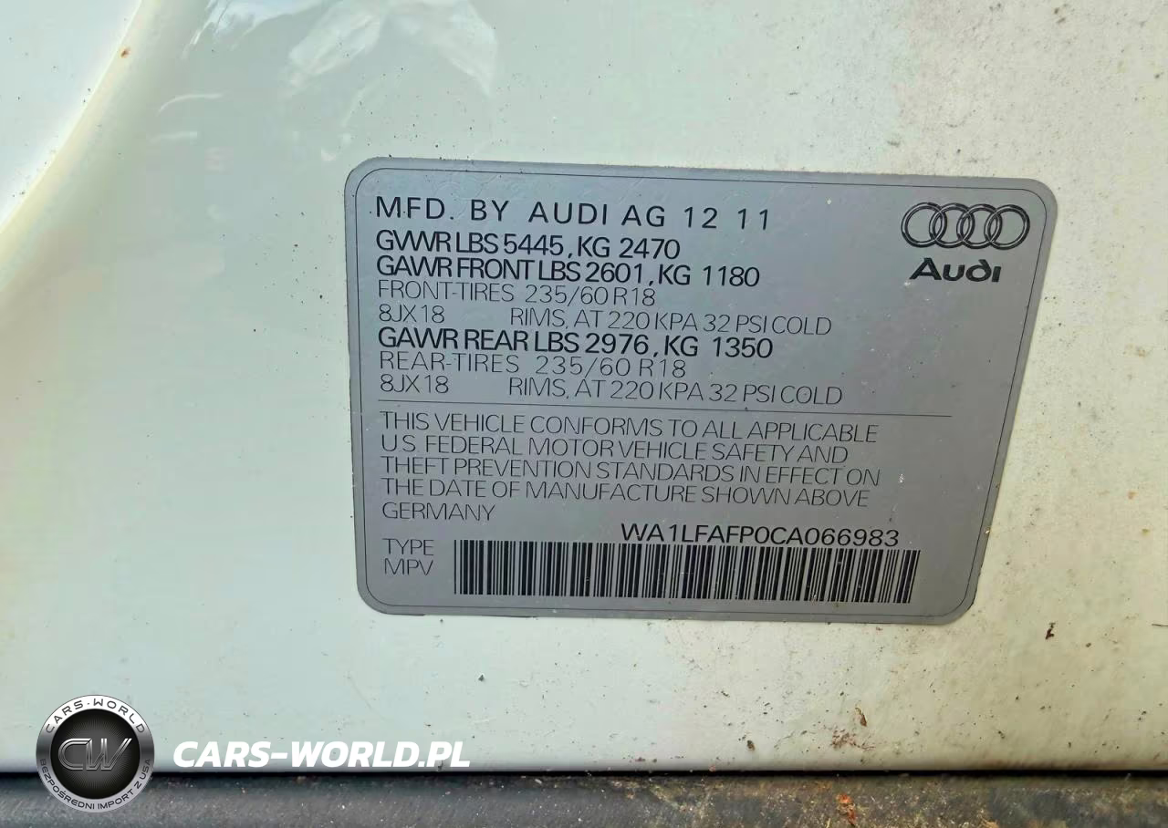 2012 Audi Q5 Premium Plus VIN:WA1LFAFP0CA06698 - 10