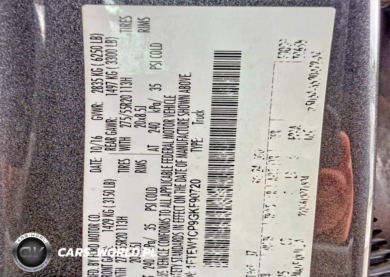 2016 Ford F150 Supercrew VIN:1FTEW1CP9GKF90720 - 15