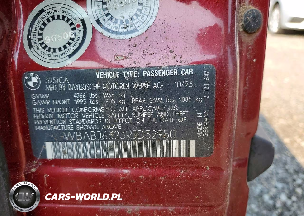 1994 BMW 325 Ic Automatic VIN:WBABJ6323RJD32950 - 13