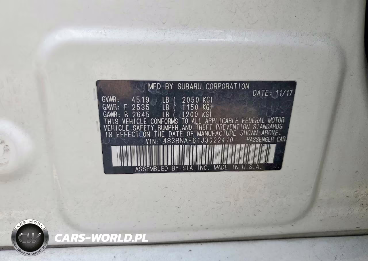 2018 Subaru Legacy 2.5I Premium VIN:4S3BNAF61J3022410 - 13