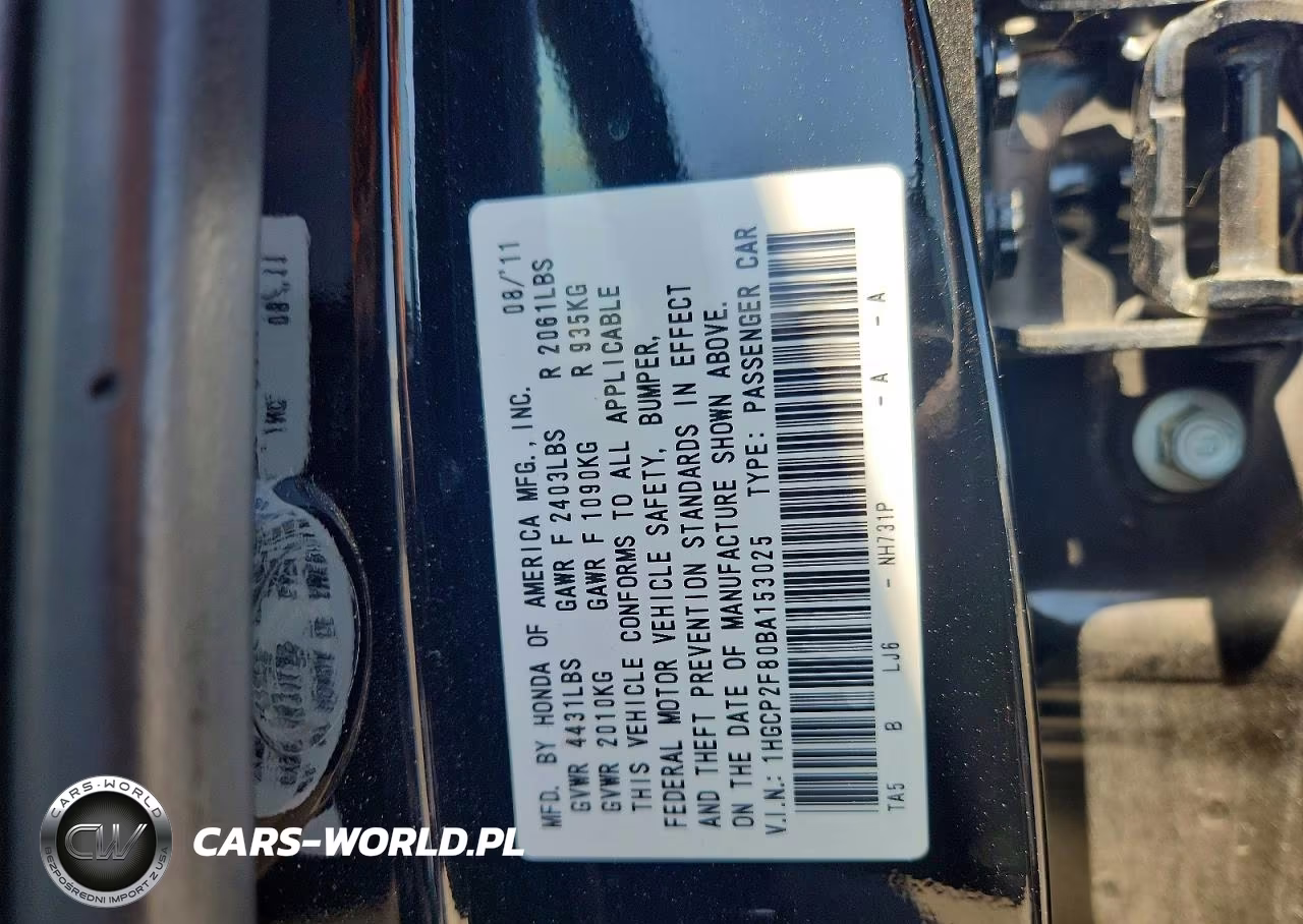 2011 Honda Accord Exl VIN:1HGCP2F80BA153025 - 12