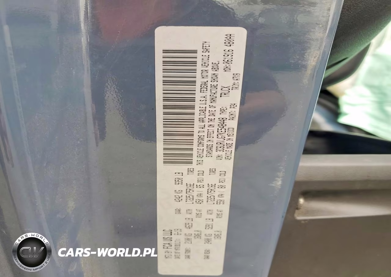 2019 Ram Promaster 3500 Delivery Van VIN:3C6URVJG7KE548448 - 13