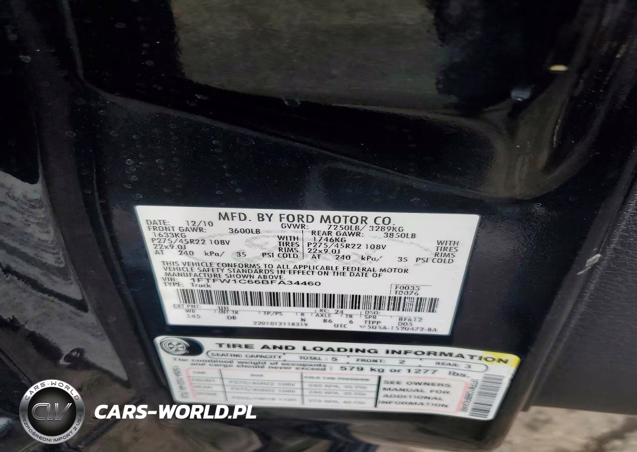 2011 Ford F150 Supercrew VIN:1FTFW1C66BFA34460 - 12