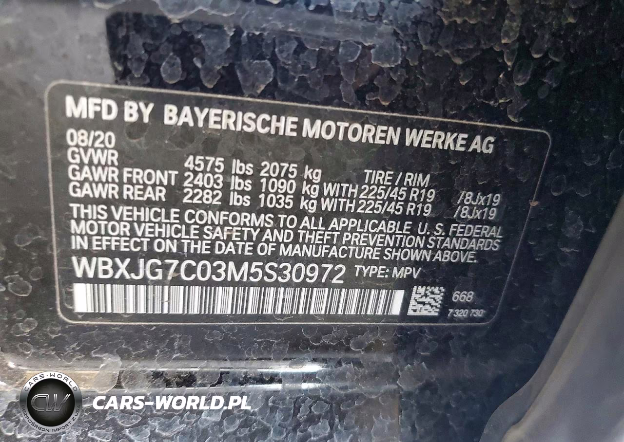 2021 BMW X1 Sdrive28I VIN:WBXJG7C03M5S30972 - 13