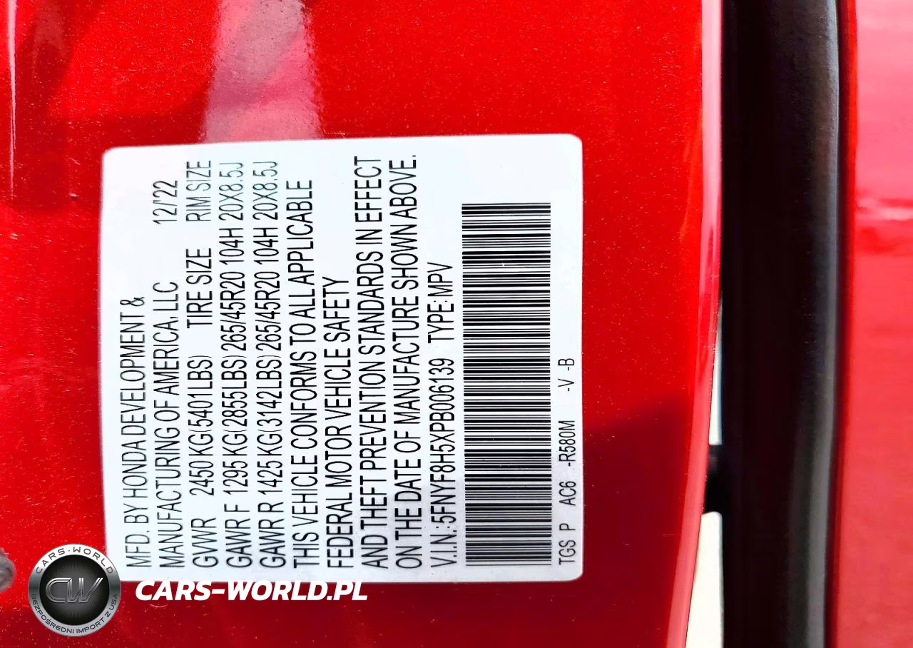 2023 Honda Passport Exl VIN:5FNYF8H5XPB006139 - 13