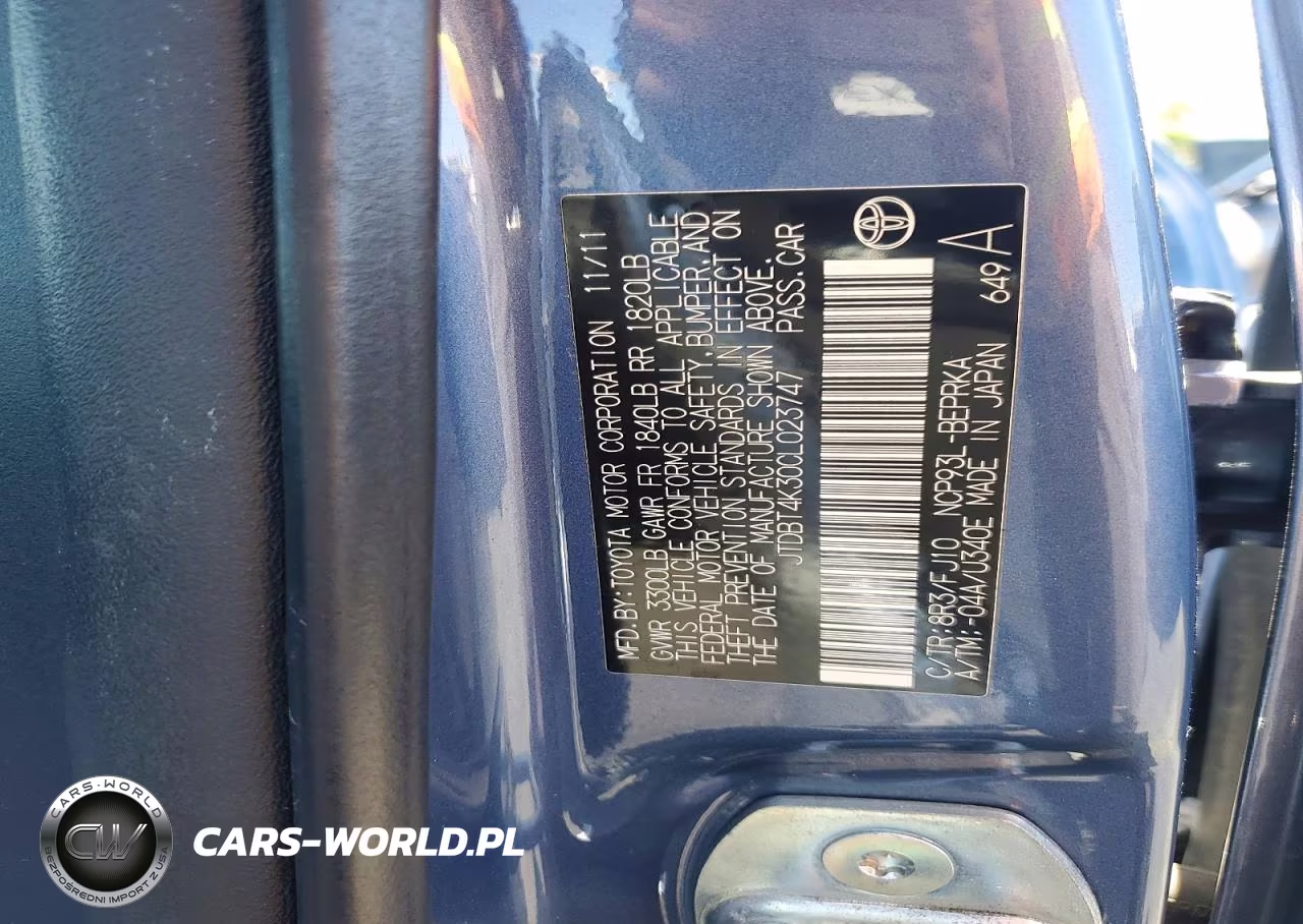 2012 Toyota Yaris Fleet VIN:JTDBT4K30CL023747 - 13