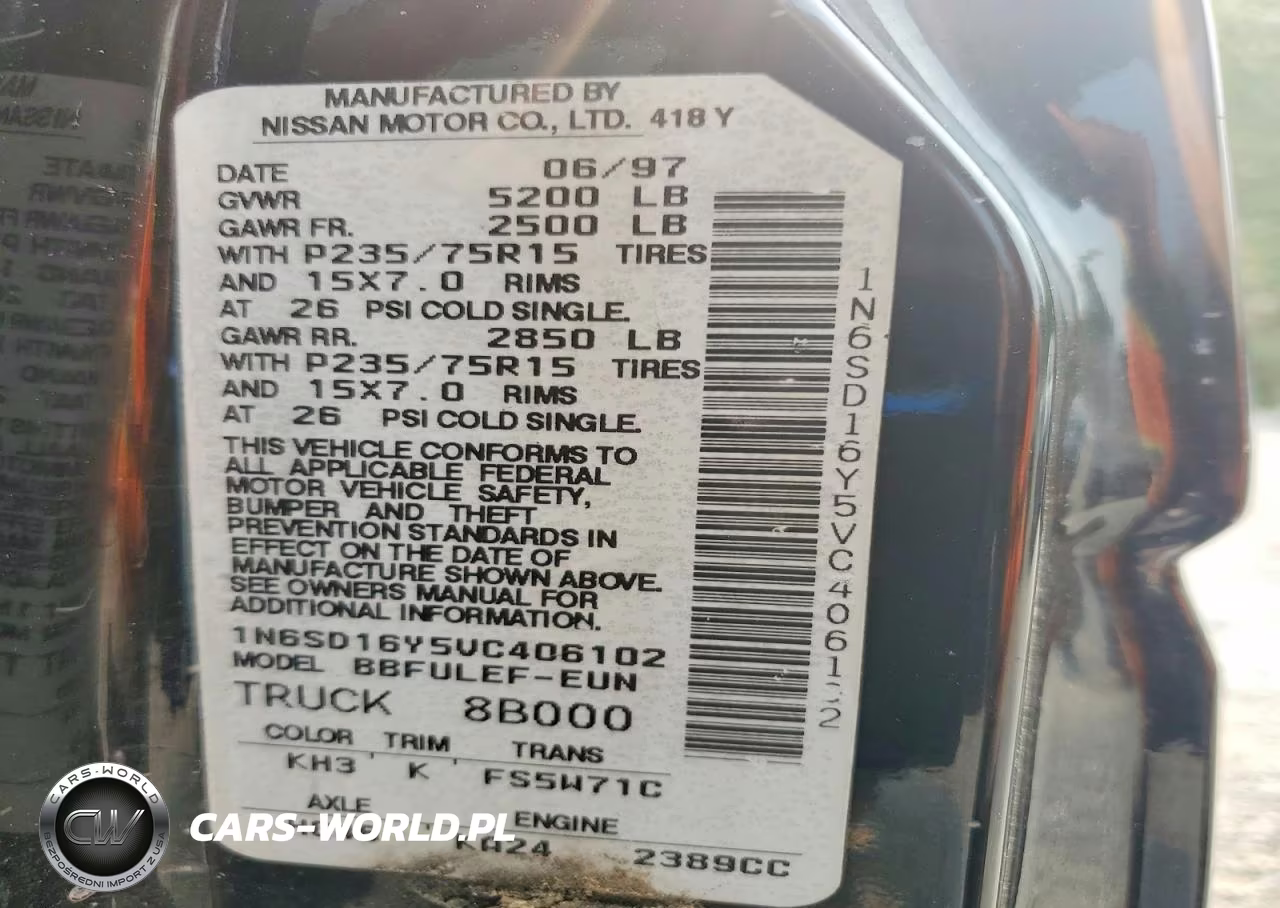 1997 Nissan Truck Xe VIN:1N6SD16Y5VC406102 - 13