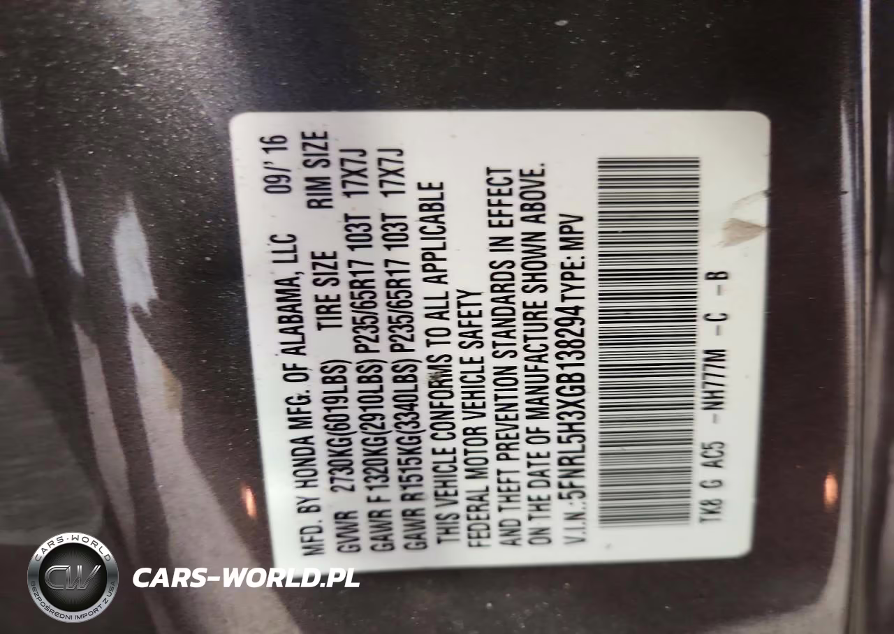 2016 Honda Odyssey Se VIN:5FNRL5H3XGB138294 - 13