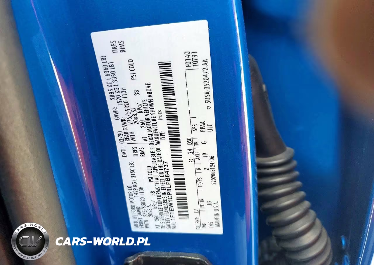 2020 Ford F150 Supercrew VIN:1FTEW1CP8LFB84737 - 13