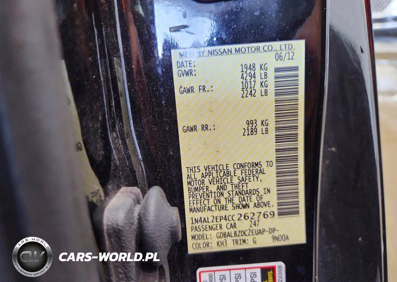 2012 Nissan Altima 2.5 S VIN:1N4AL2EP4CC262769 - 12