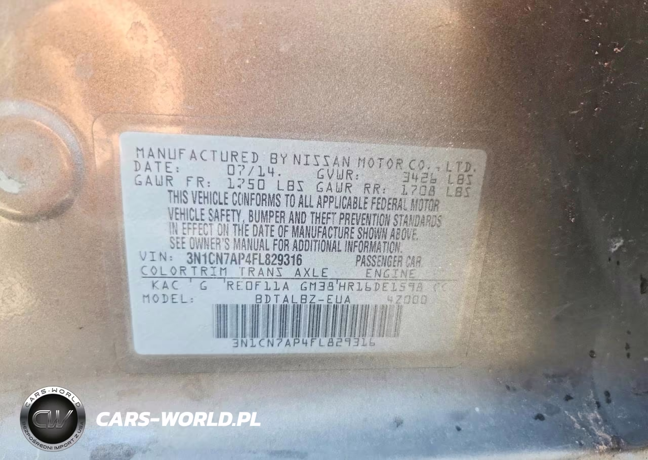 2015 Nissan Versa 1.6 Sv VIN:3N1CN7AP4FL829316 - 12