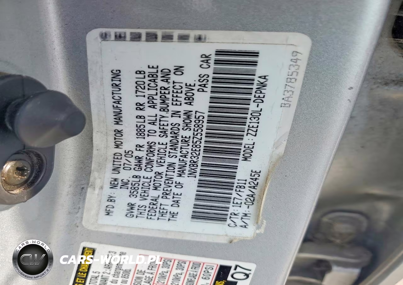 2005 Toyota Corolla Le VIN:1NXBR32E85Z558957 - 12