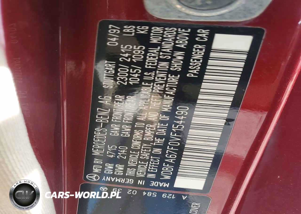 1997 Mercedes-Benz Sl 500 VIN:WDBFA67F0VF154490 - 12