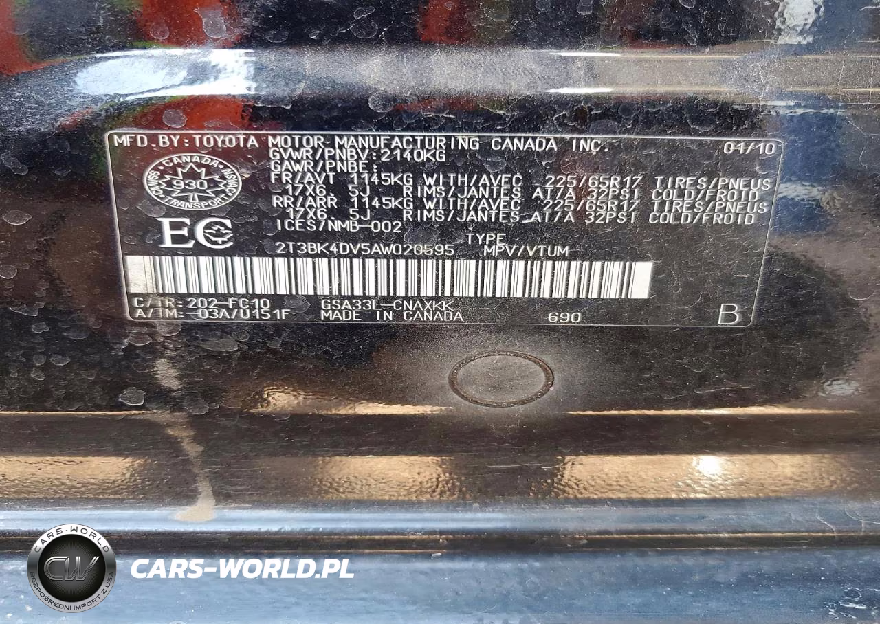 2010 Toyota Rav4 VIN:2T3BK4DV5AW020595 - 13