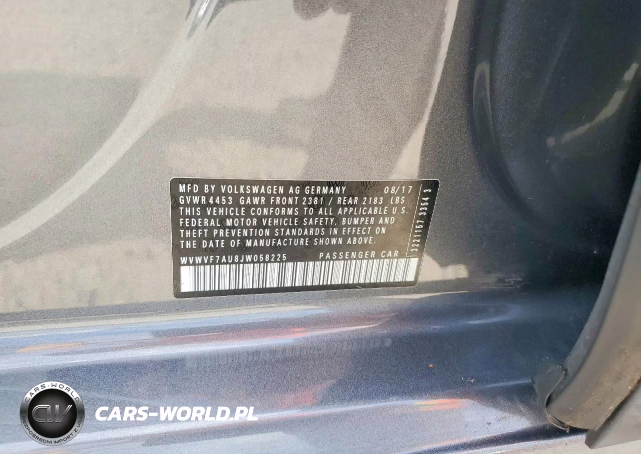 2018 Volkswagen Golf R VIN:WVWVF7AU8JW058225 - 13