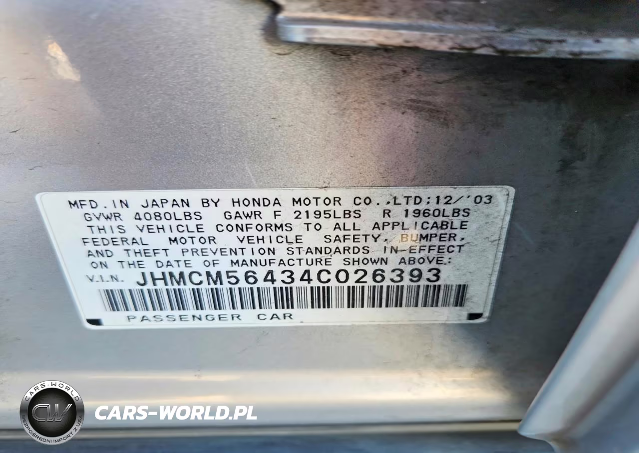 2004 Honda Accord Lx VIN:JHMCM56434C026393 - 13