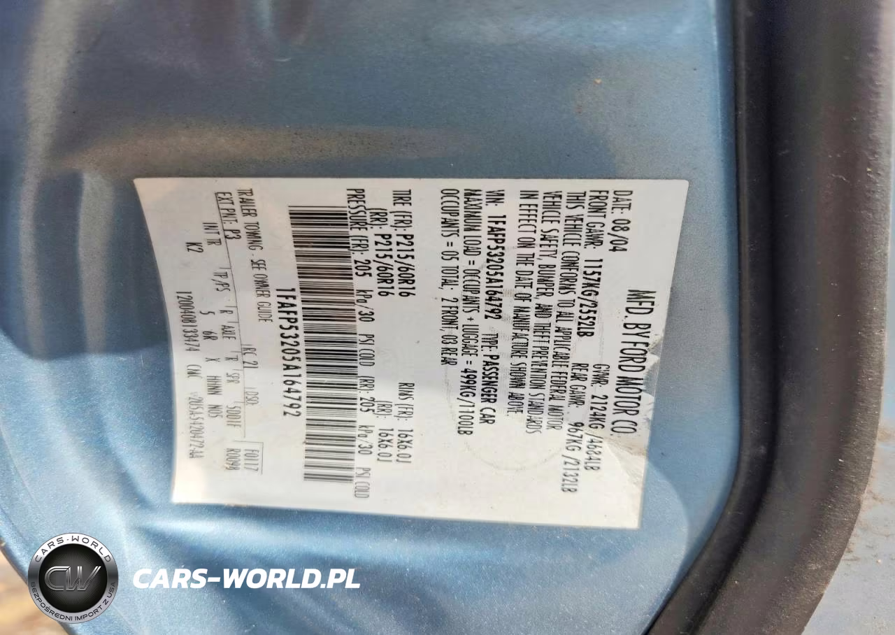 2005 Ford Taurus Se VIN:1FAFP53205A164792 - 12