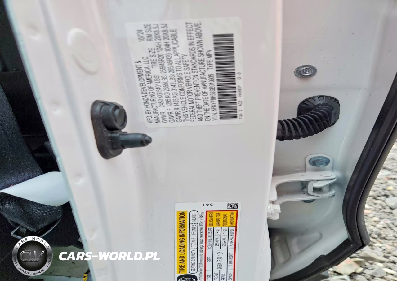 2025 Honda Passport Exl VIN:5FNYF8H59SB010935 - 14
