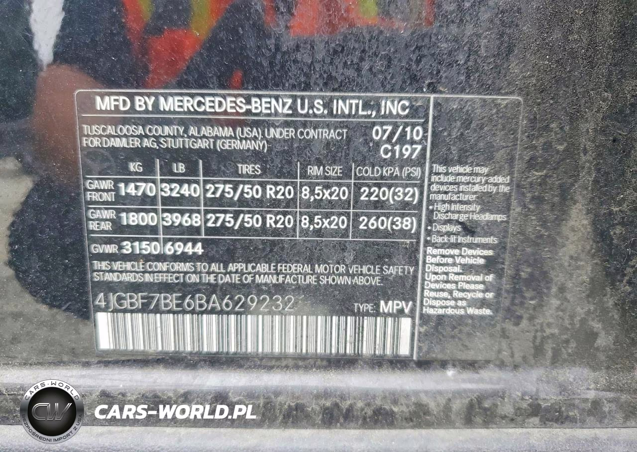 2011 Mercedes-Benz Gl 450 4Matic VIN:4JGBF7BE6BA629232 - 13