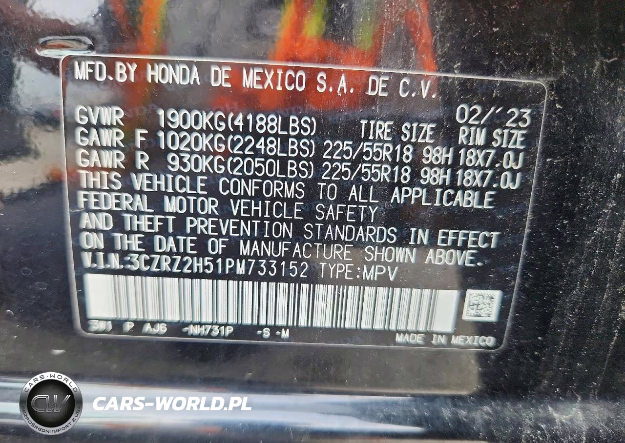 2023 Honda Hr-V Sport VIN:3CZRZ2H51PM733152 - 13