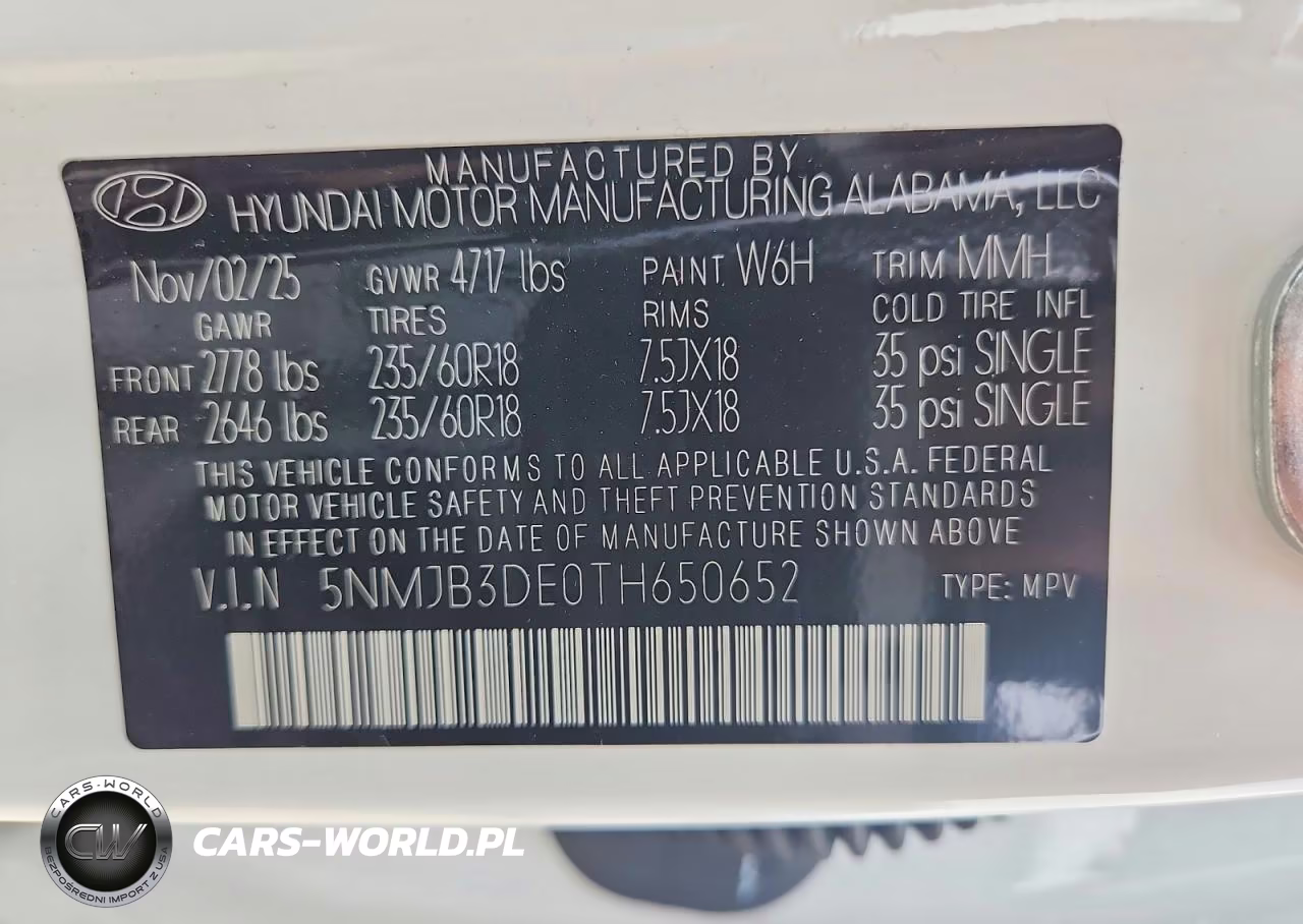 2026 Hyundai Tucson Sel VIN:5NMJB3DE0TH650652 - 12