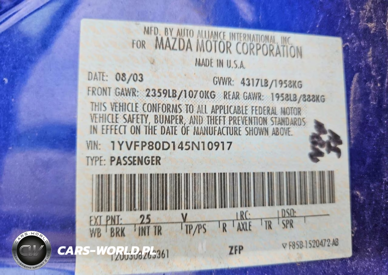 2004 Mazda 6 S VIN:1YVFP80D145N10917 - 13