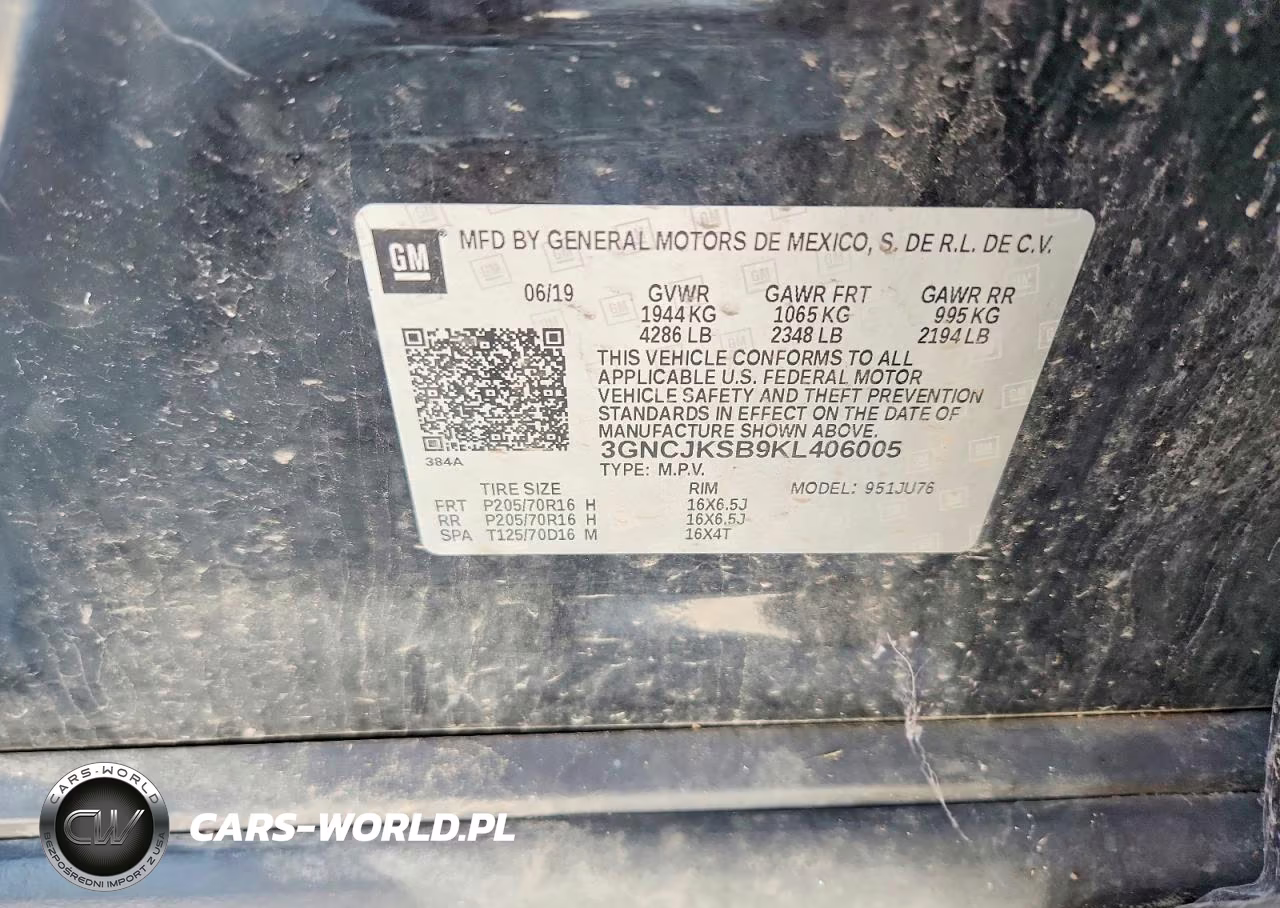 2019 Chevrolet Trax Ls VIN:3GNCJKSB9KL406005 - 13