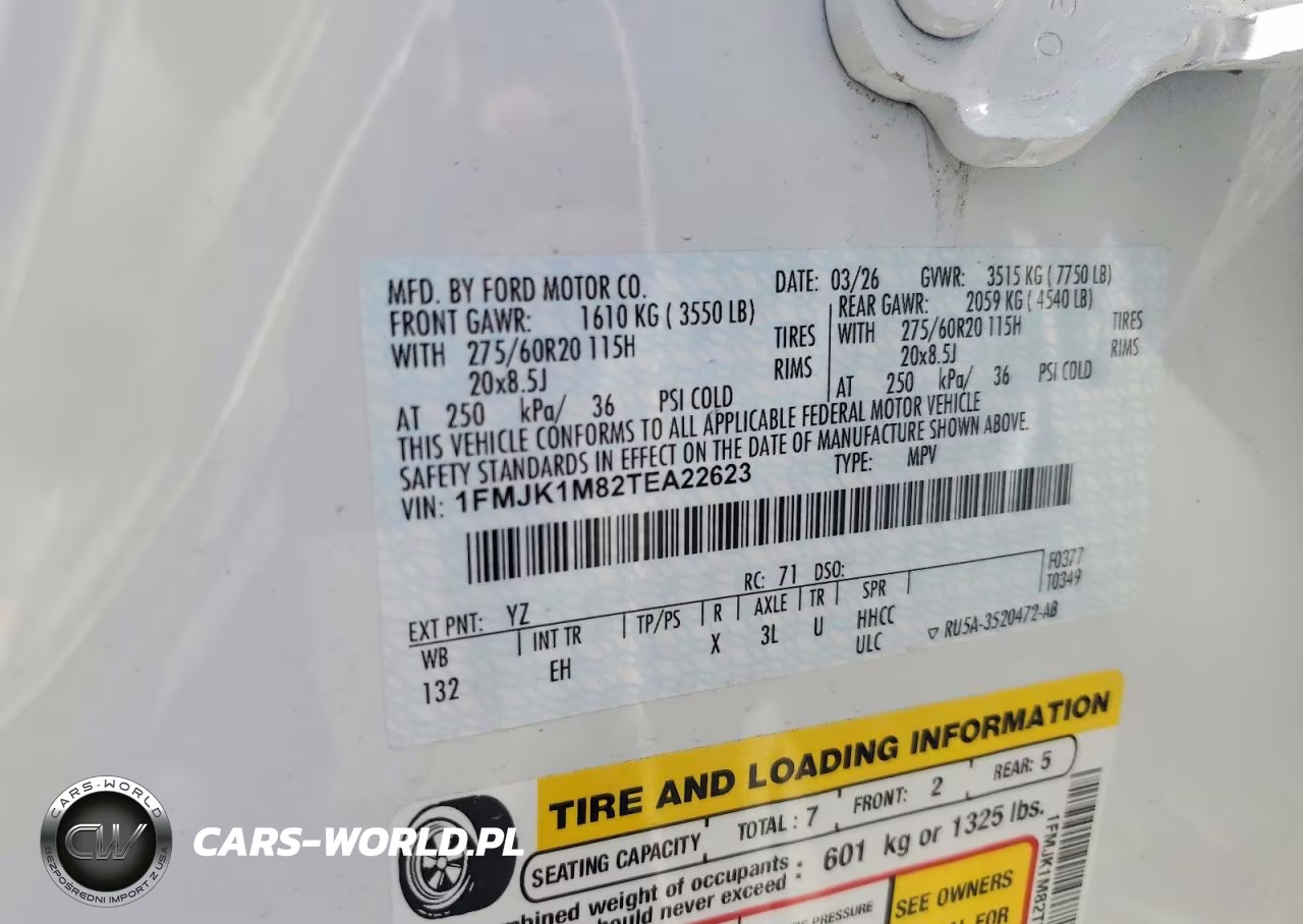 2026 Ford Expedition Max Platinum VIN:1FMJK1M82TEA22623 - 14