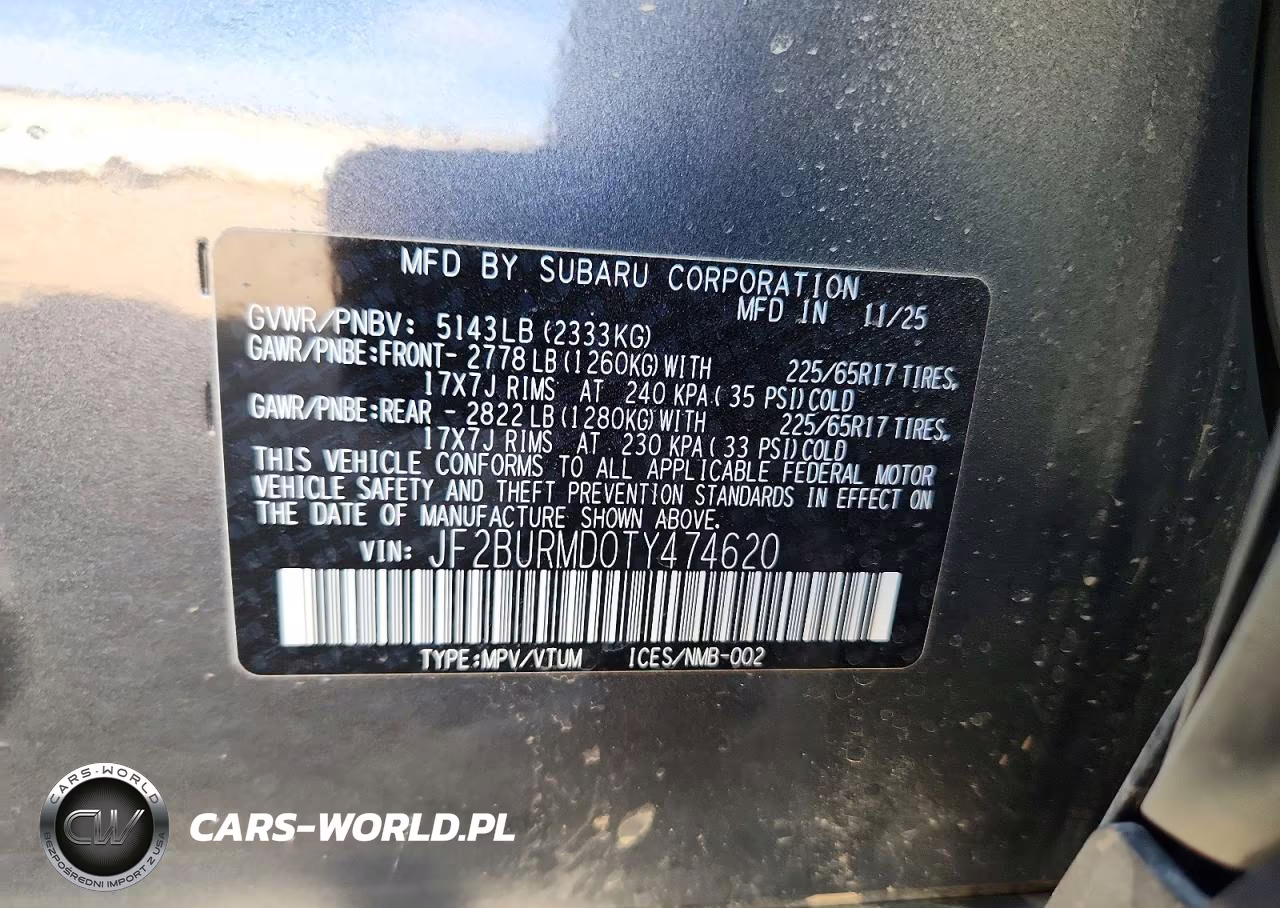 2026 Subaru Outback Wilderness VIN:JF2BURMD0TY474620 - 12