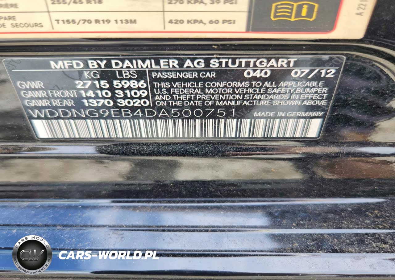 2013 Mercedes-Benz S 550 4Matic VIN:WDDNG9EB4DA500751 - 12