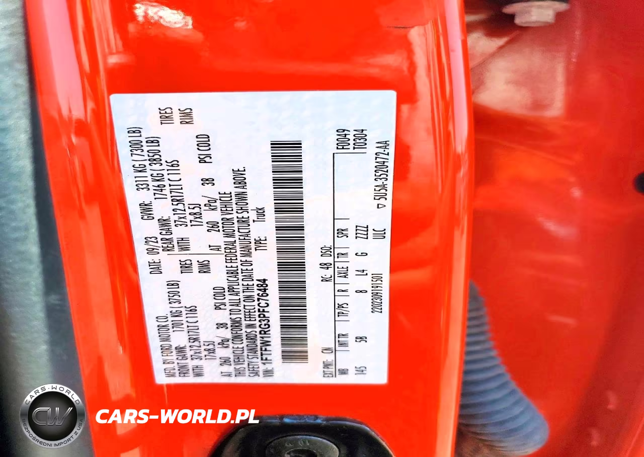 2023 Ford F150 Raptor VIN:1FTFW1RG3PFC76484 - 13