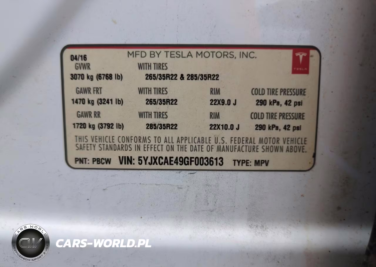 2016 Tesla Model X VIN:5YJXCAE49GF003613 - 13