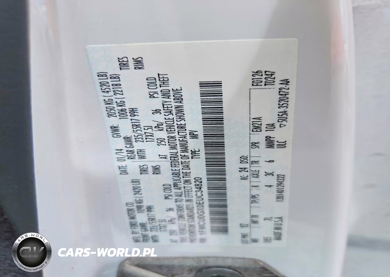 2014 Ford Escape Se VIN:1FMCU0GX0EUC34820 - 13