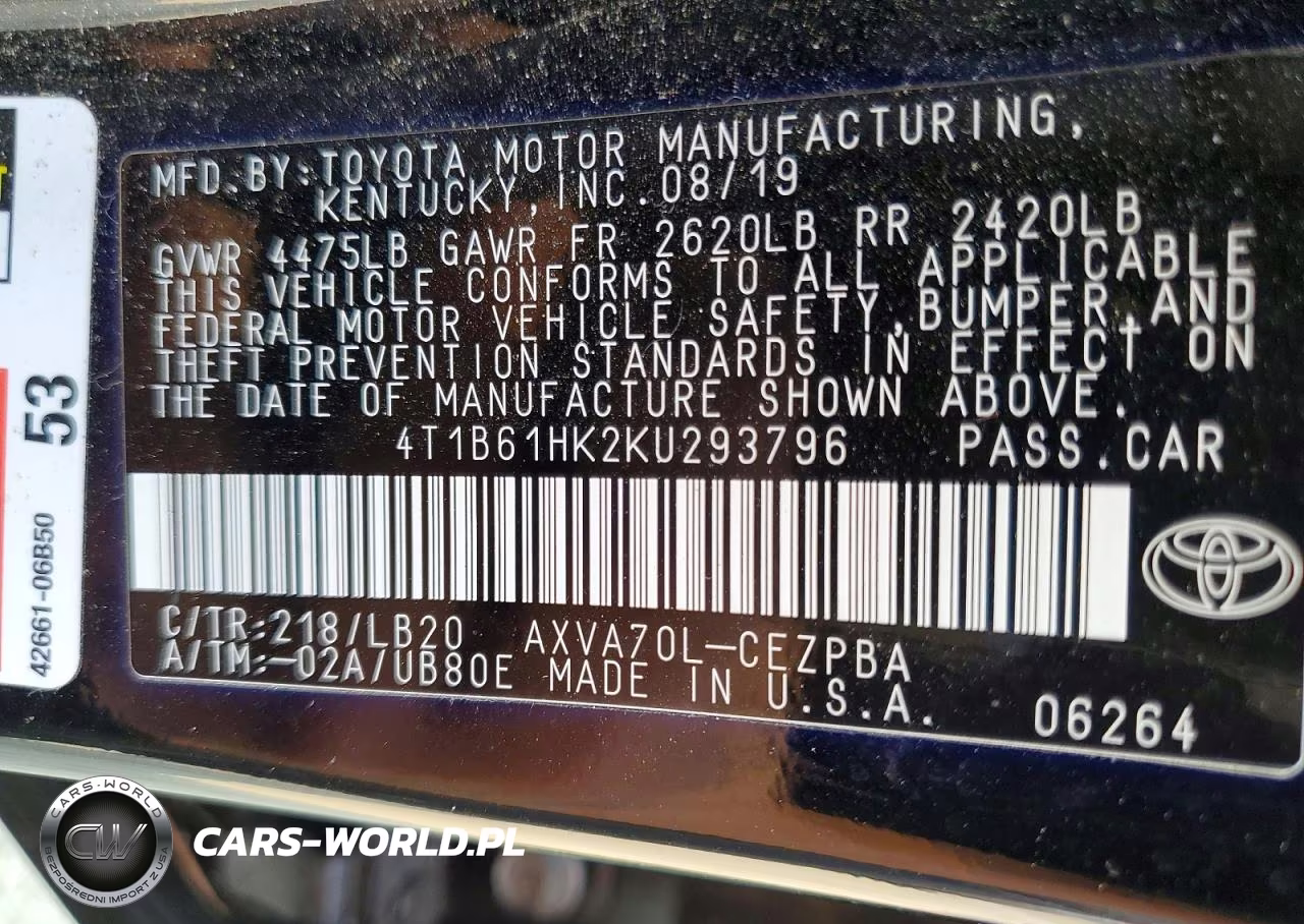 2019 Toyota Camry Xse VIN:4T1B61HK2KU293796 - 12