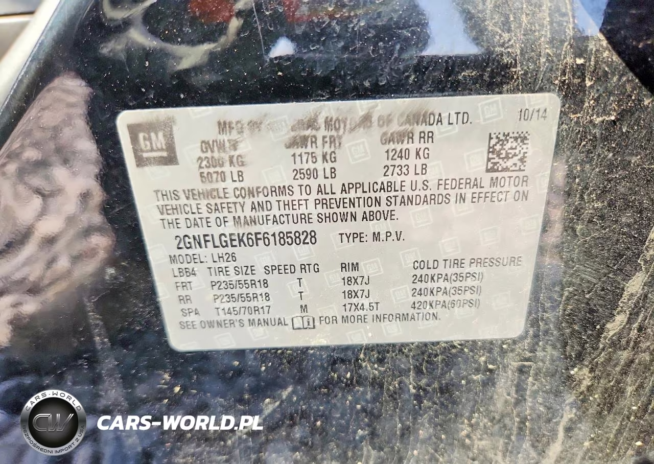 2015 Chevrolet Equinox Lt VIN:2GNFLGEK6F6185828 - 13