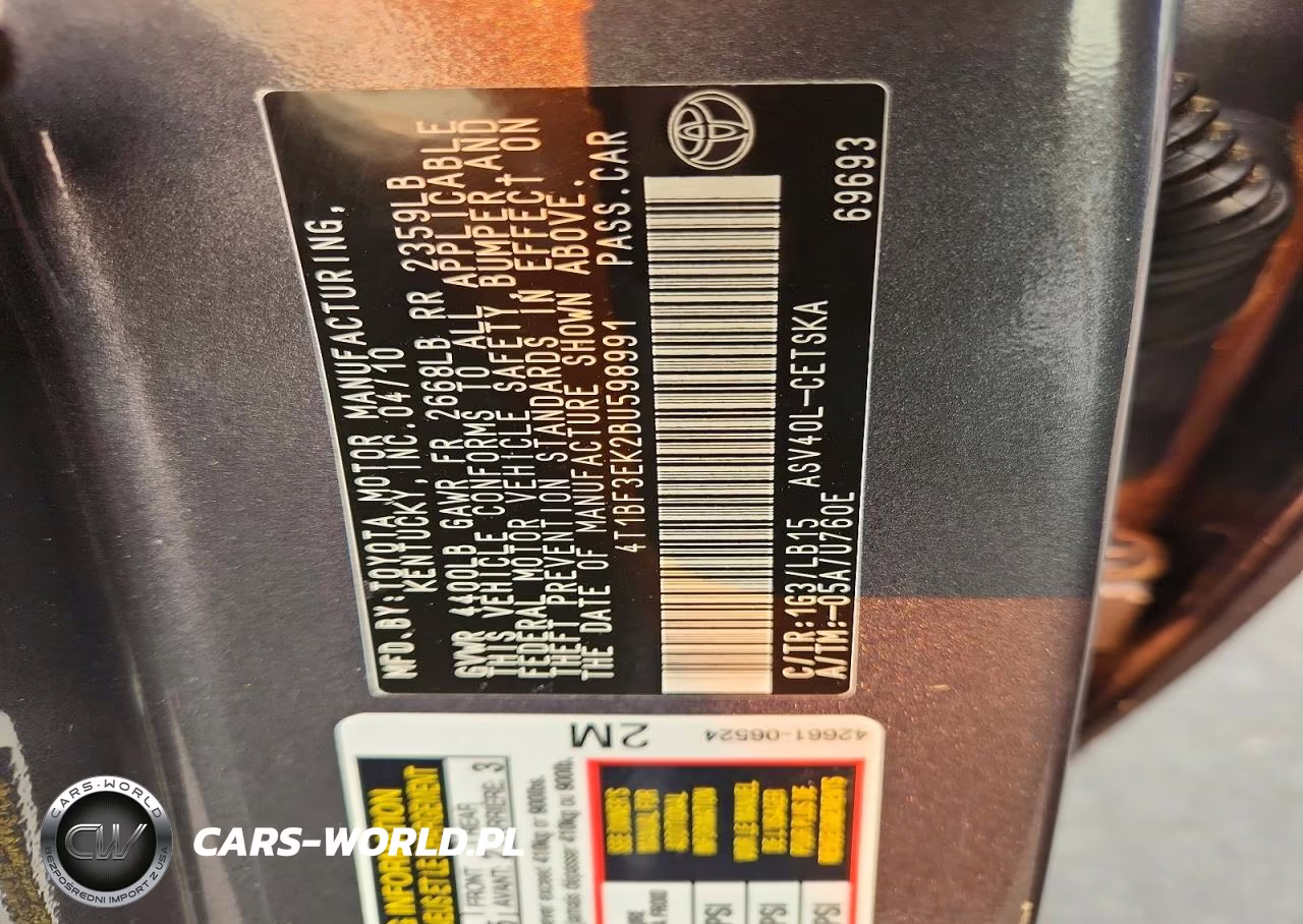 2011 Toyota Camry Se VIN:4T1BF3EK2BU598991 - 12