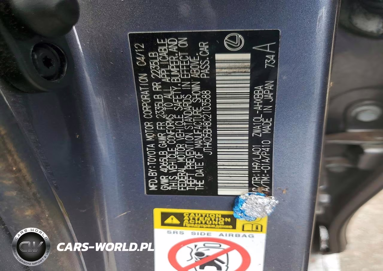 2012 Lexus Ct 200 VIN:JTHKD5BH8C2103588 - 12