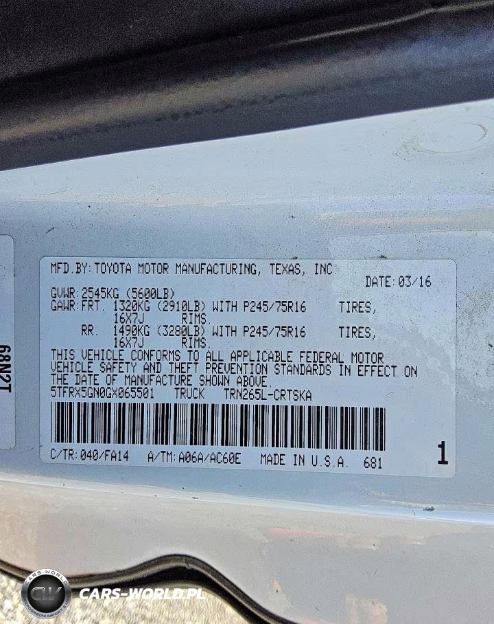 2016 Toyota Tacoma Sr VIN:5TFRX5GN0GX065501 - 12