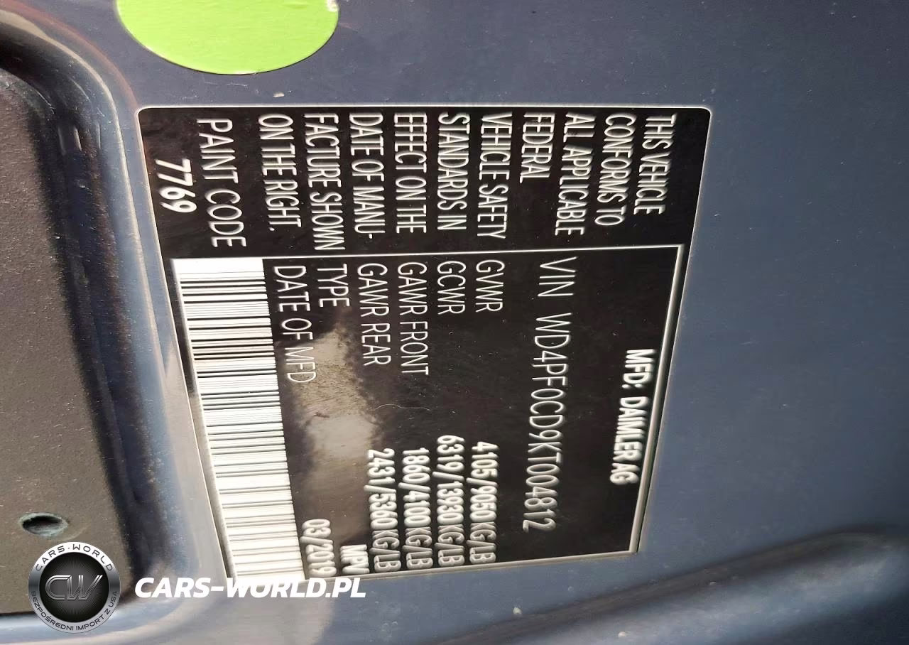 2019 Mercedes-Benz Sprinter 2500-3500 VIN:WD4PF0CD9KT004812 - 13