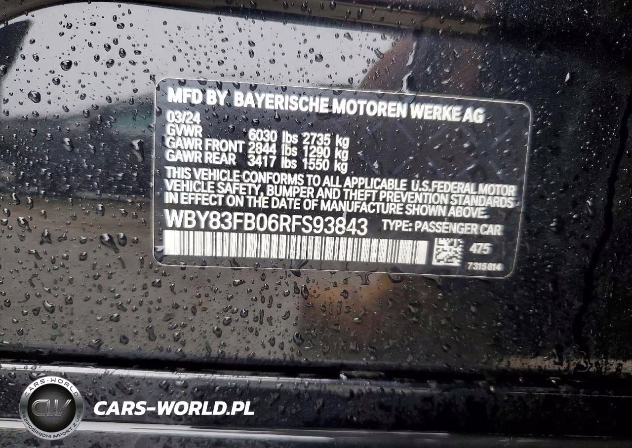 2024 BMW I4 xDrive 40 VIN:WBY83FB06RFS93843 - 12