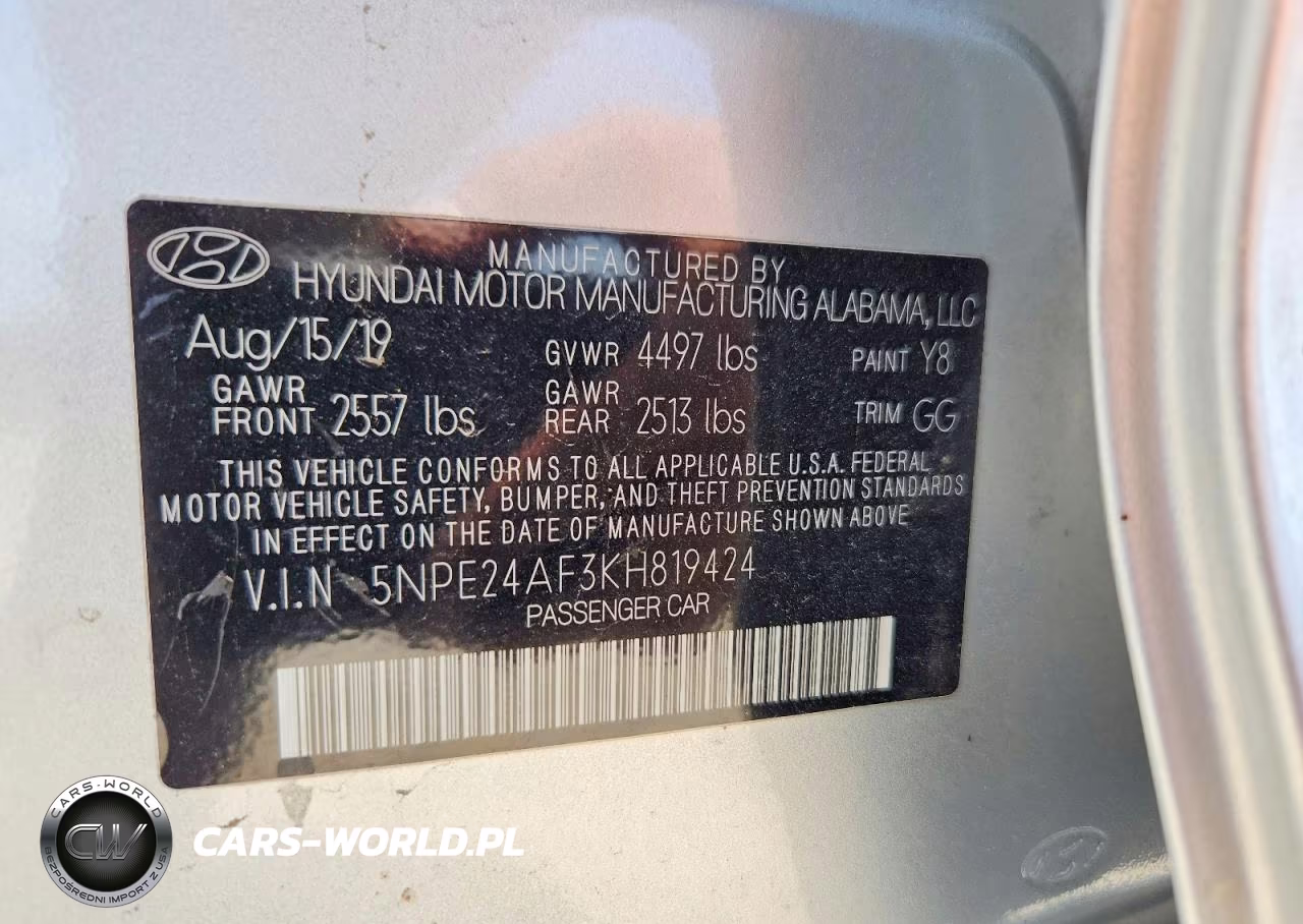 2019 Hyundai Sonata Se VIN:5NPE24AF3KH819424 - 12