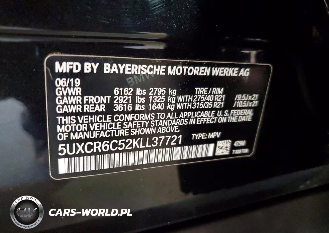 2019 BMW X5 xDrive40I VIN:5UXCR6C52KLL37721 - 13