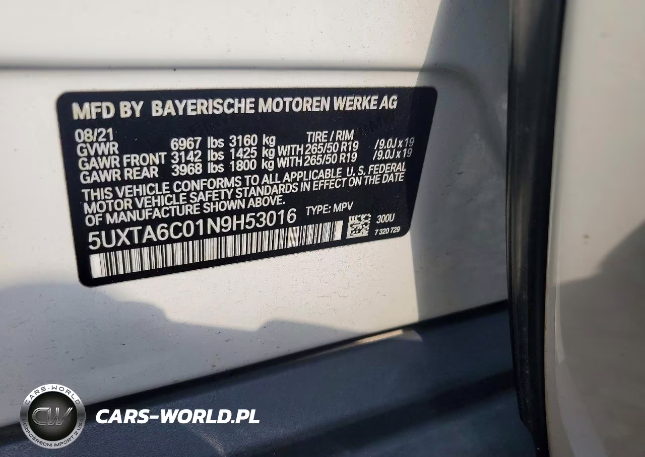 2022 BMW X5 xDrive45E VIN:5UXTA6C01N9H53016 - 14