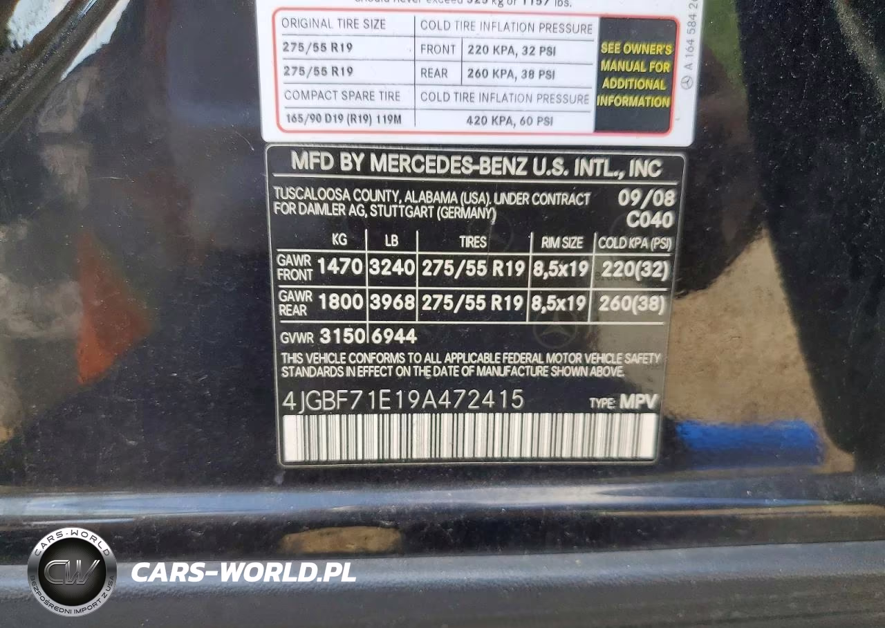 2009 Mercedes-Benz Gl 450 4Matic VIN:4JGBF71E19A472415 - 13